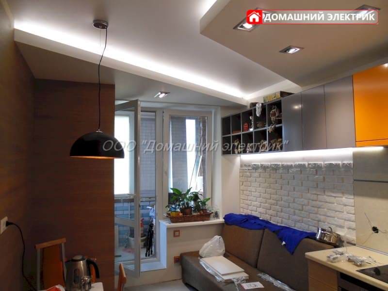 монтаж светодиодной ленты и освещение кухни по дизайнерскому проекту в Санкт-Петербурге