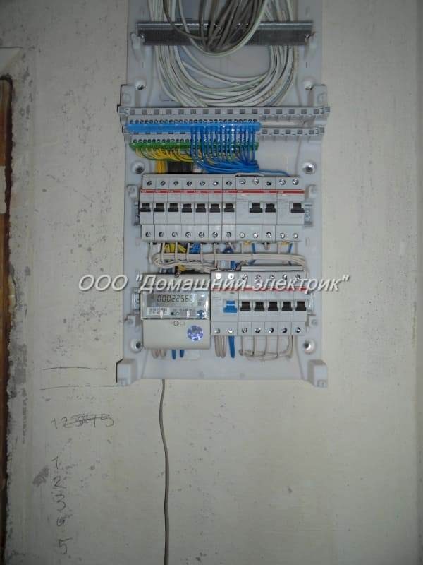 сборка, установка на стену и подключение электрического щита ABB на 24 модуля в квартире